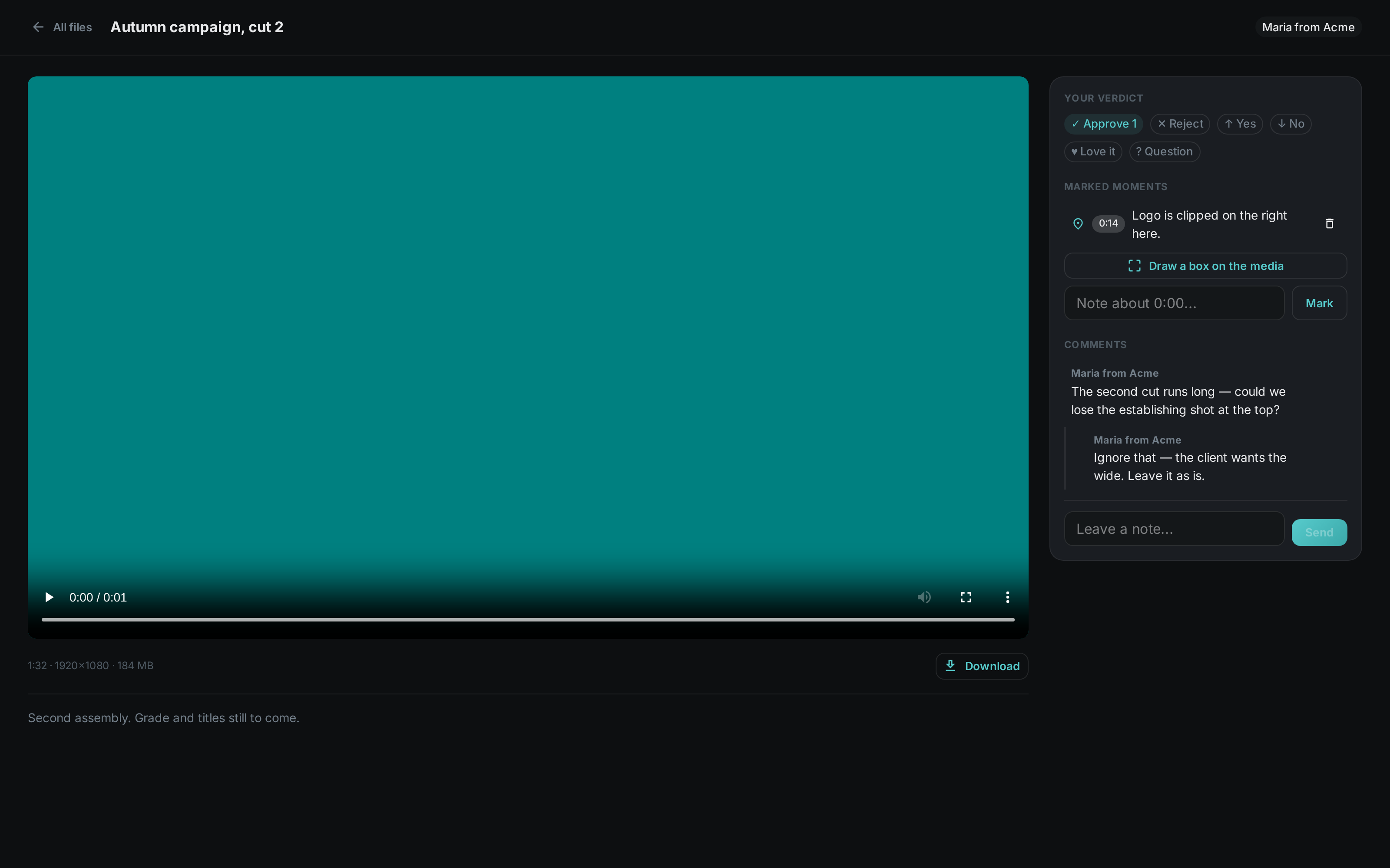 The customer view of one video