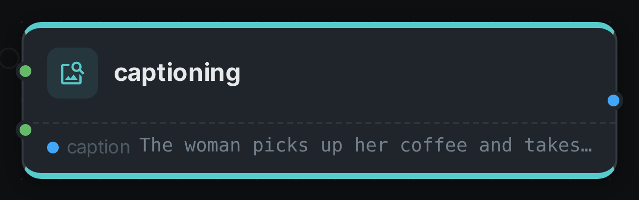 The captioning node after a run