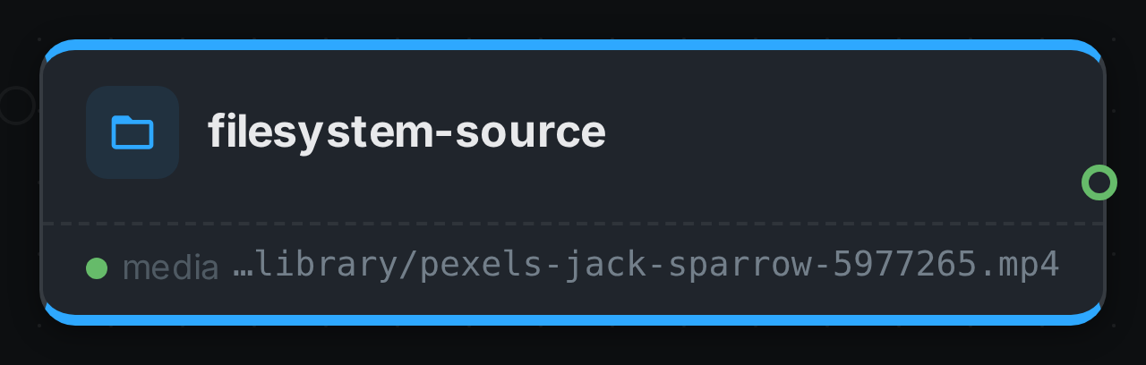 The filesystem-source node after a run