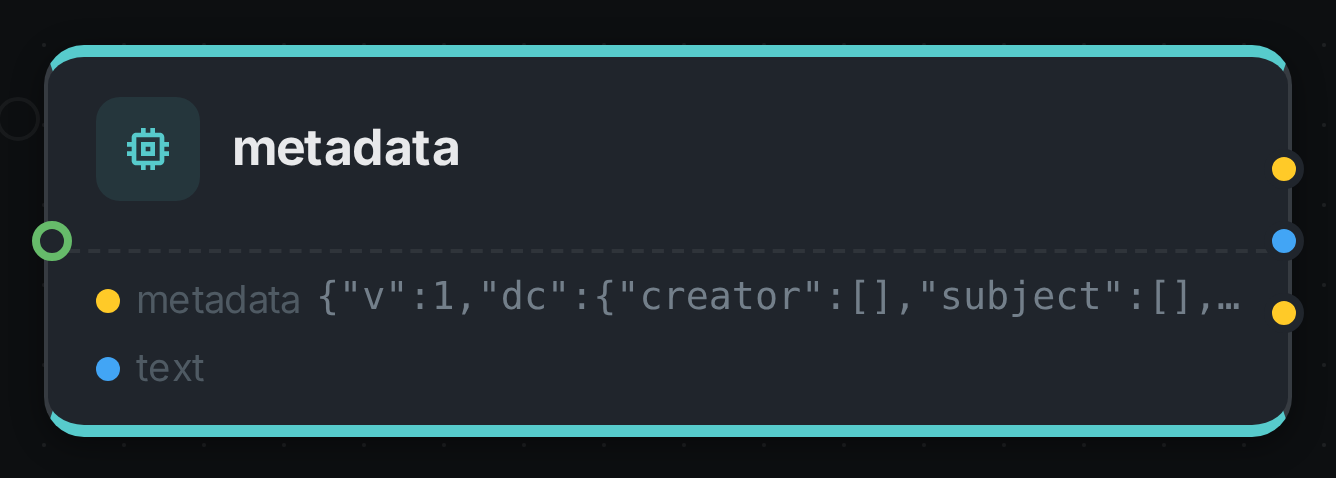 The metadata node after a run