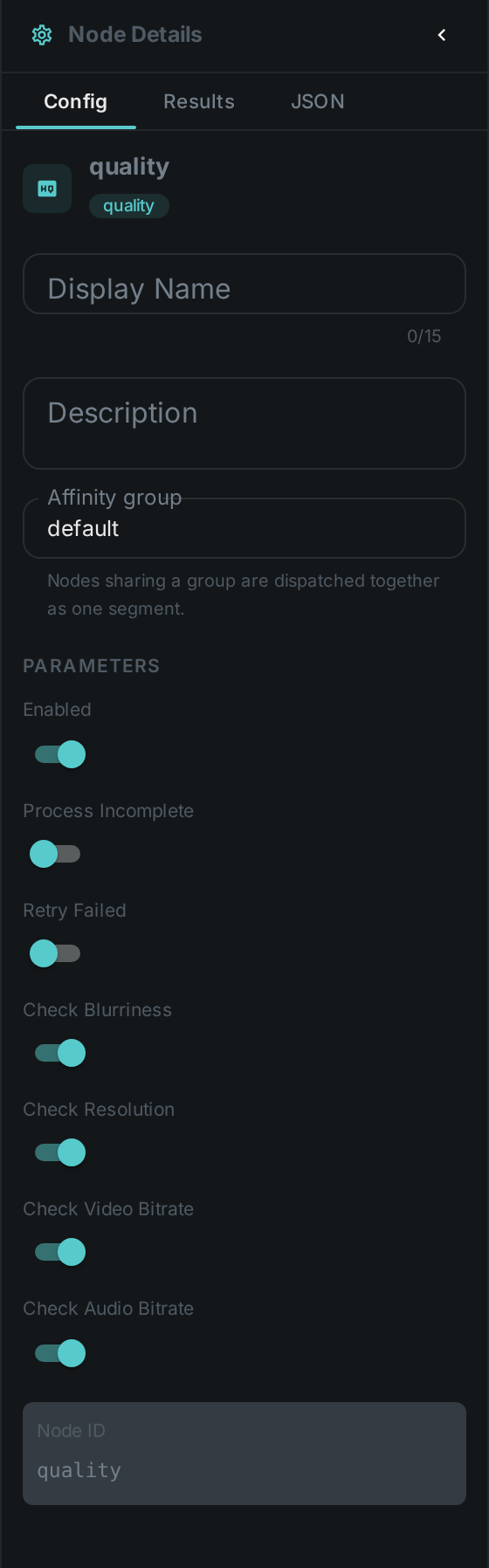 The Quality Analysis settings panel: Check Blurriness