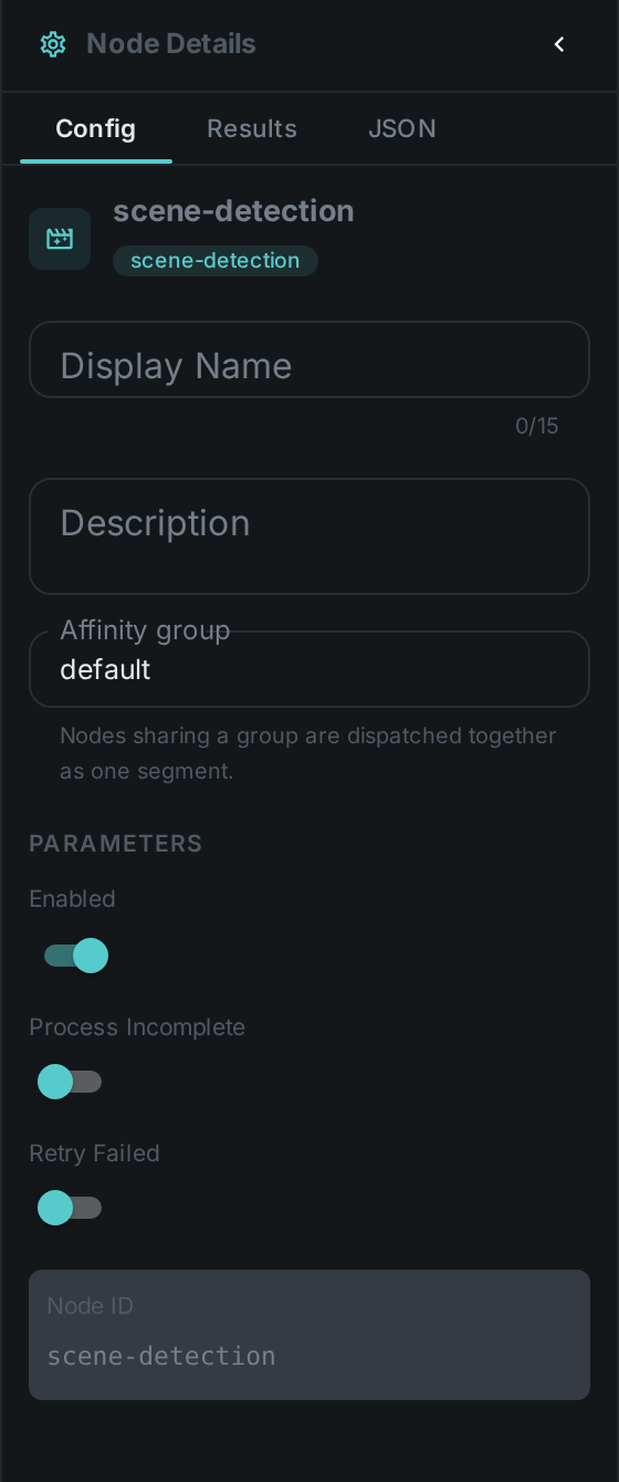 The Scene Detection settings panel