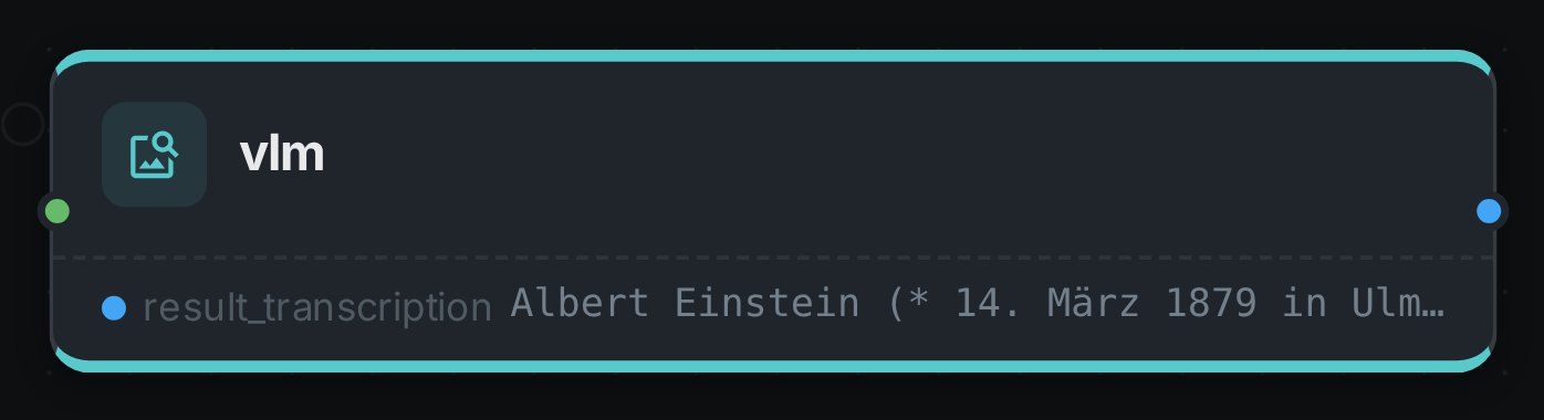 The VLM node after a run