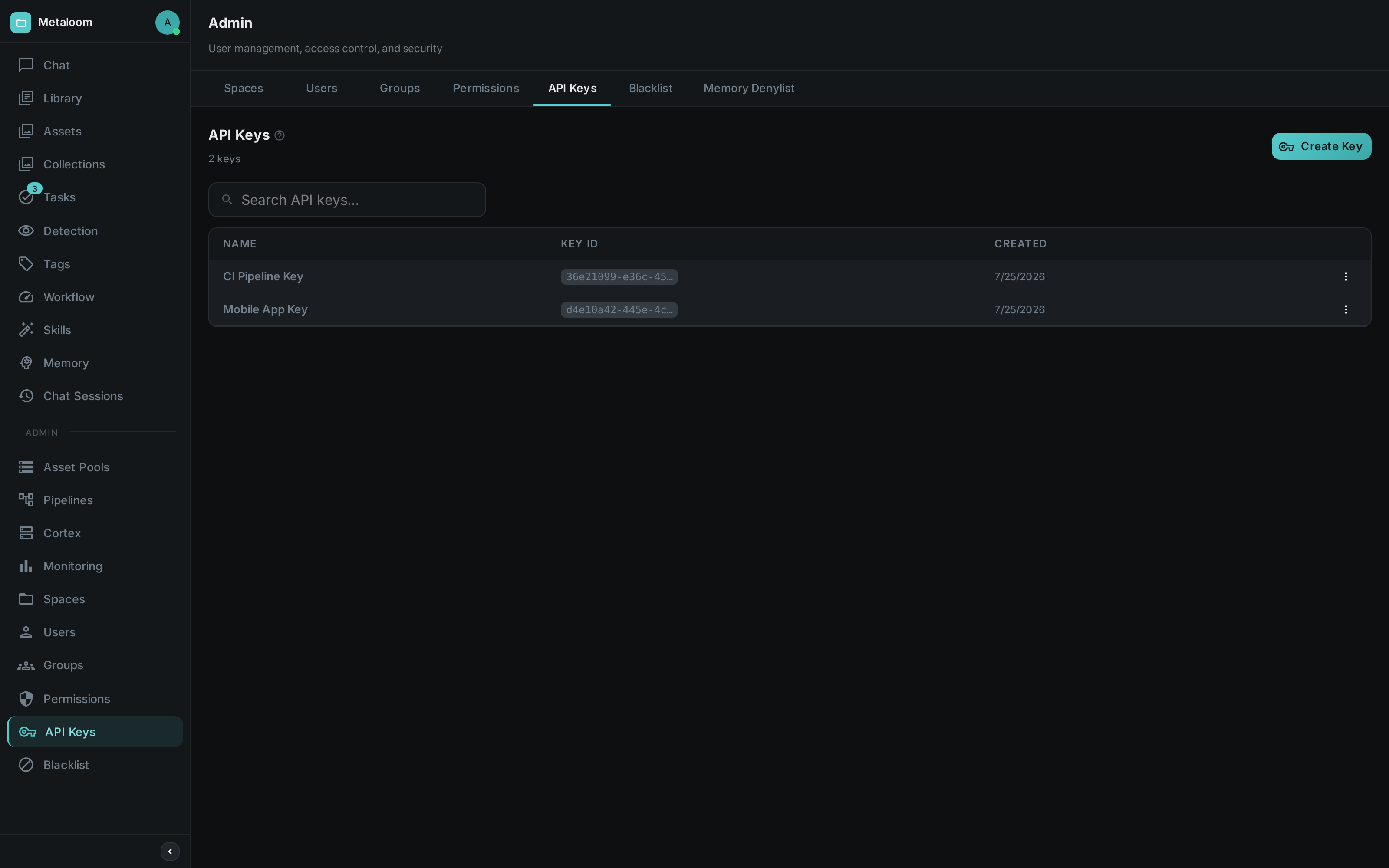 API key management