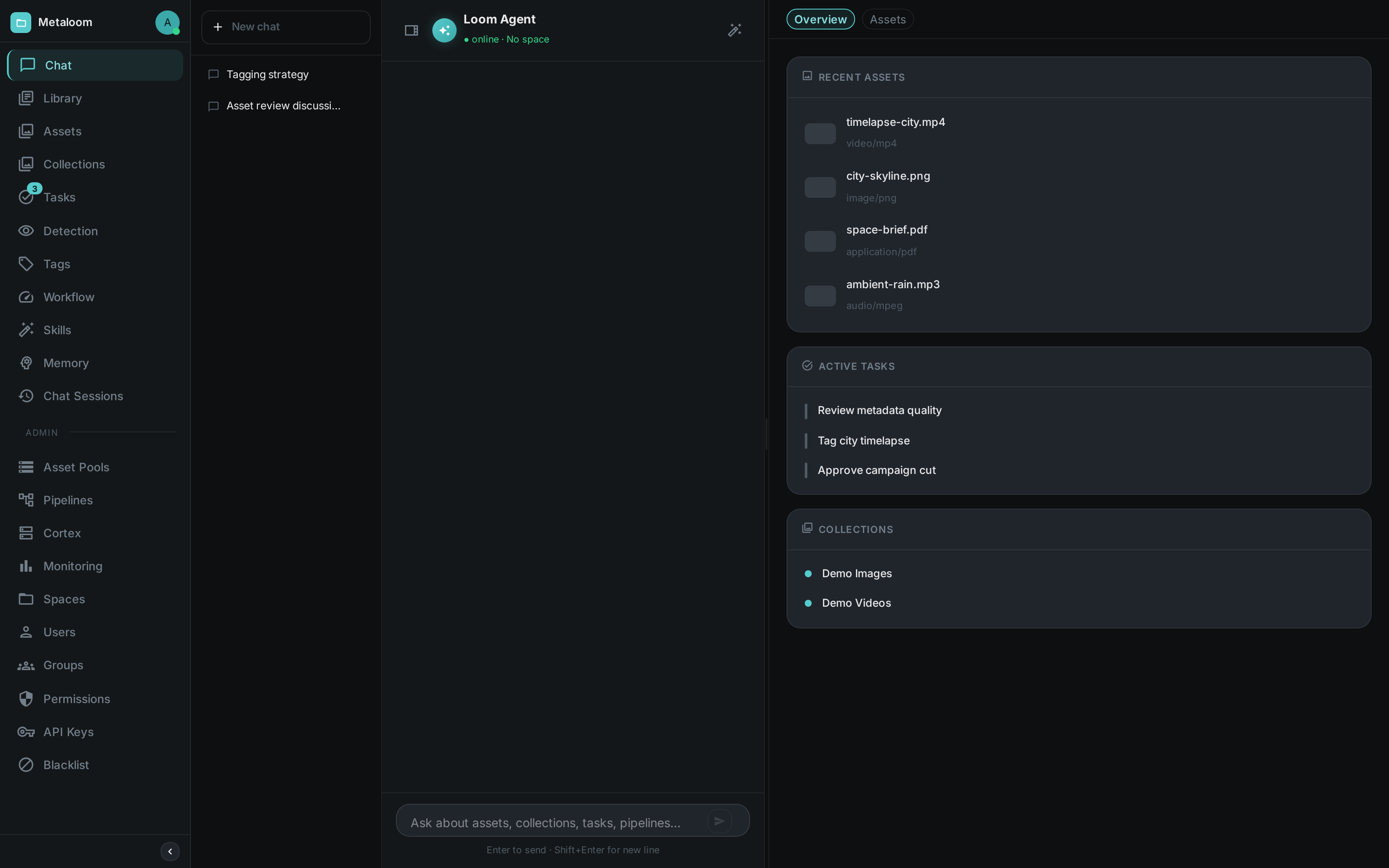 Loom Agent chat interface