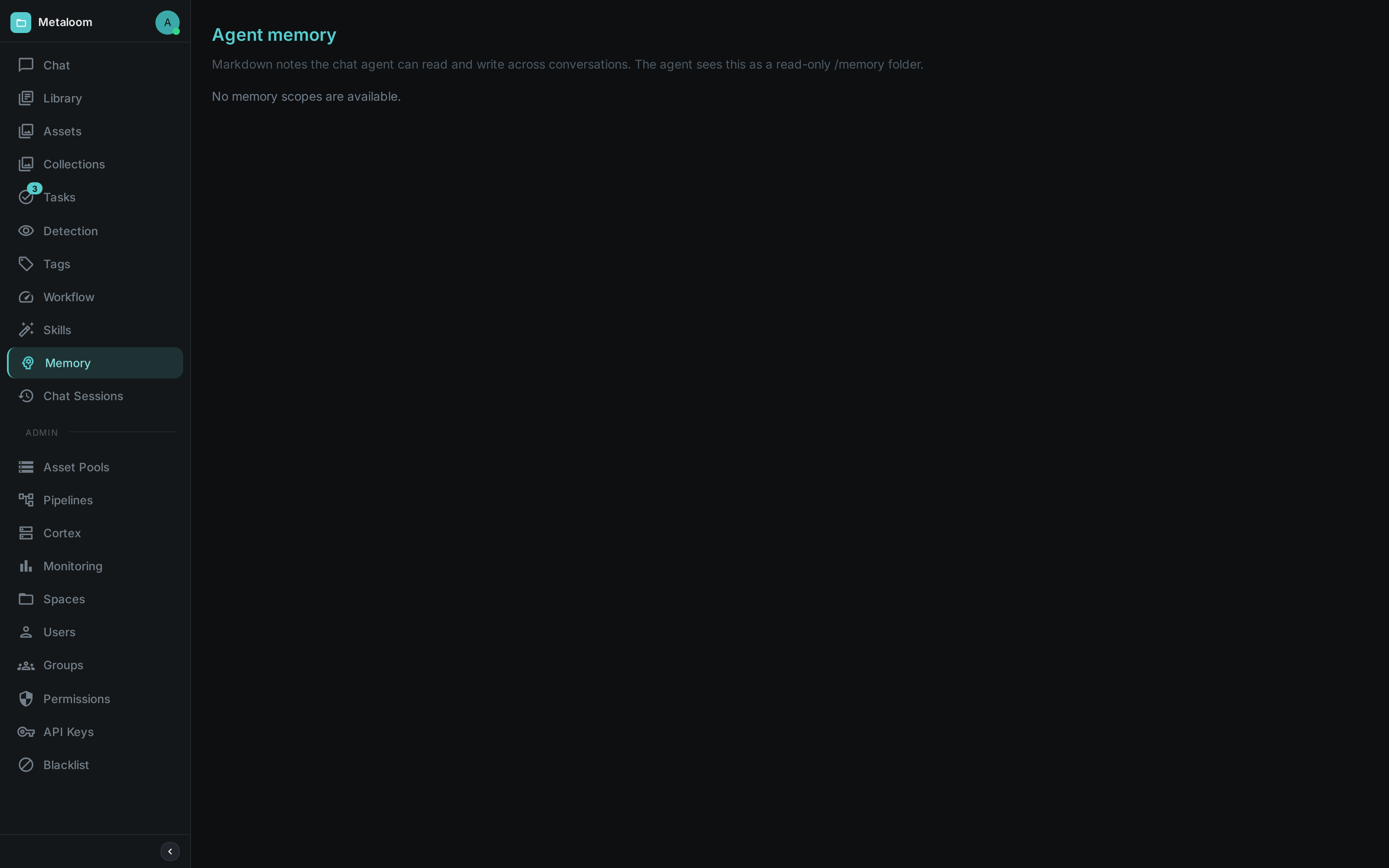 Agent memory view